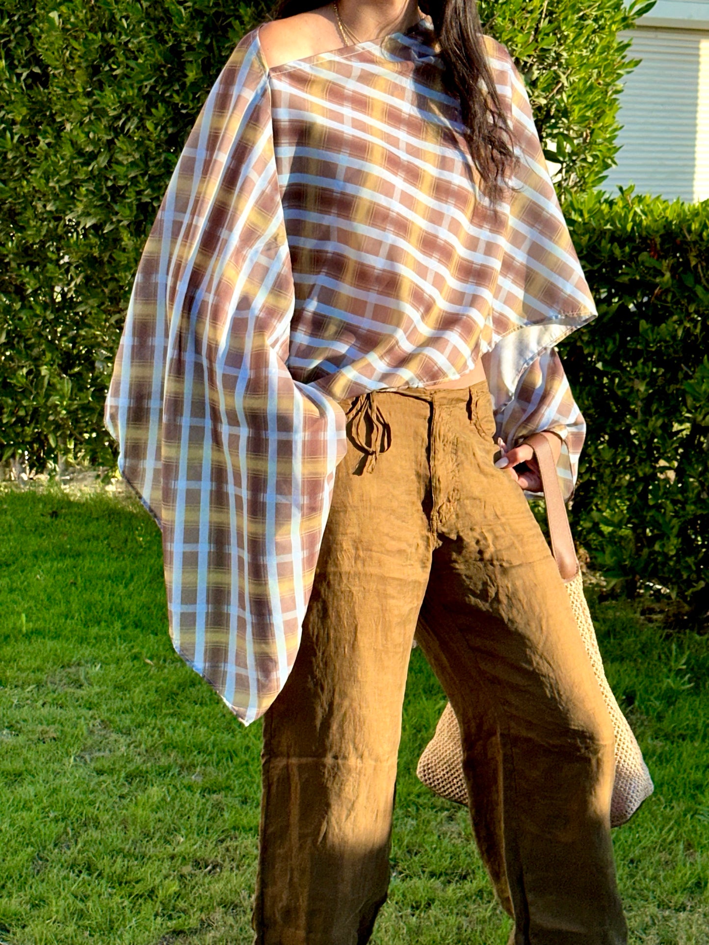 Checked Poncho