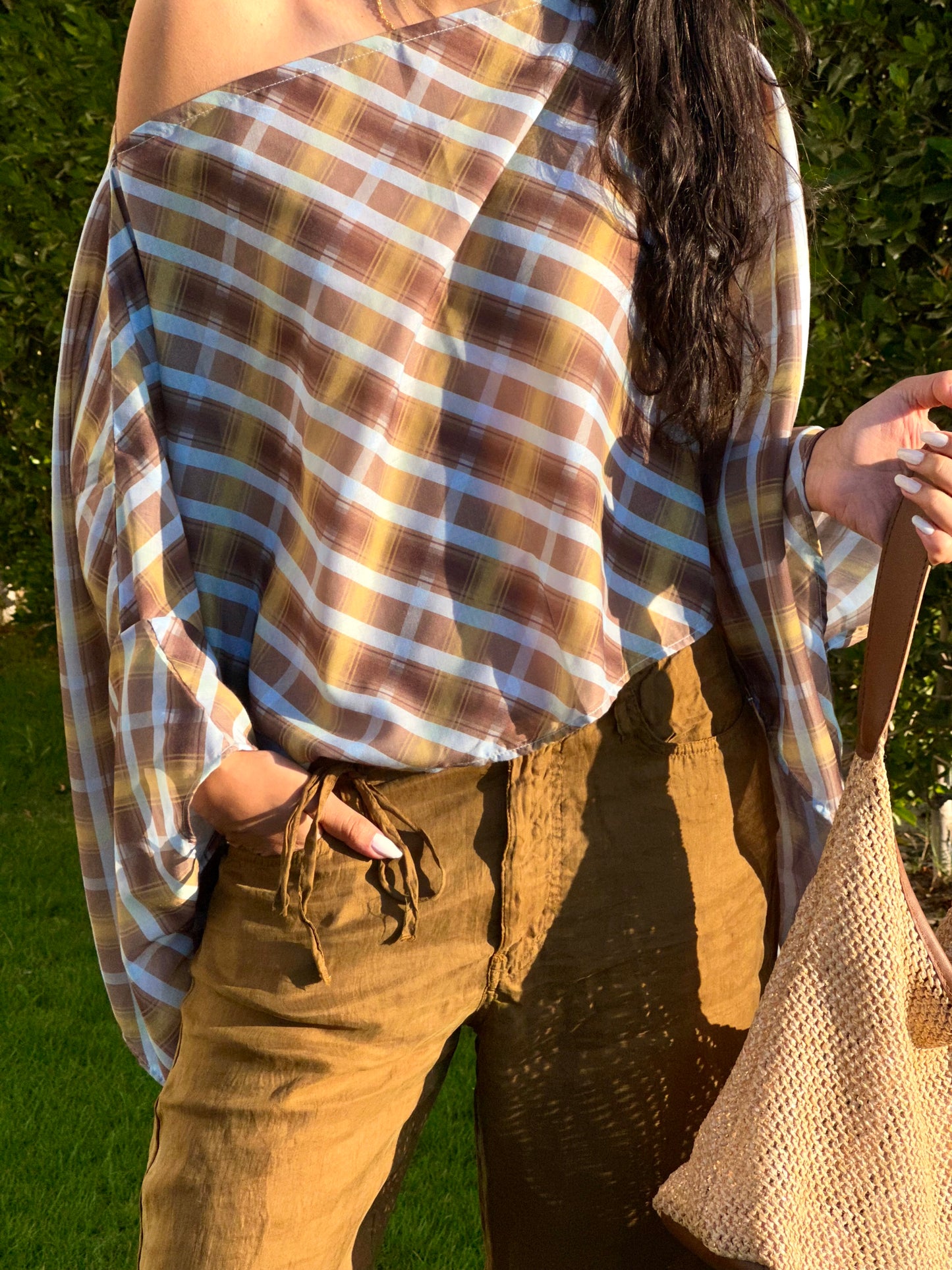 Checked Poncho