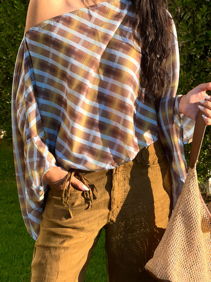 Checked Poncho