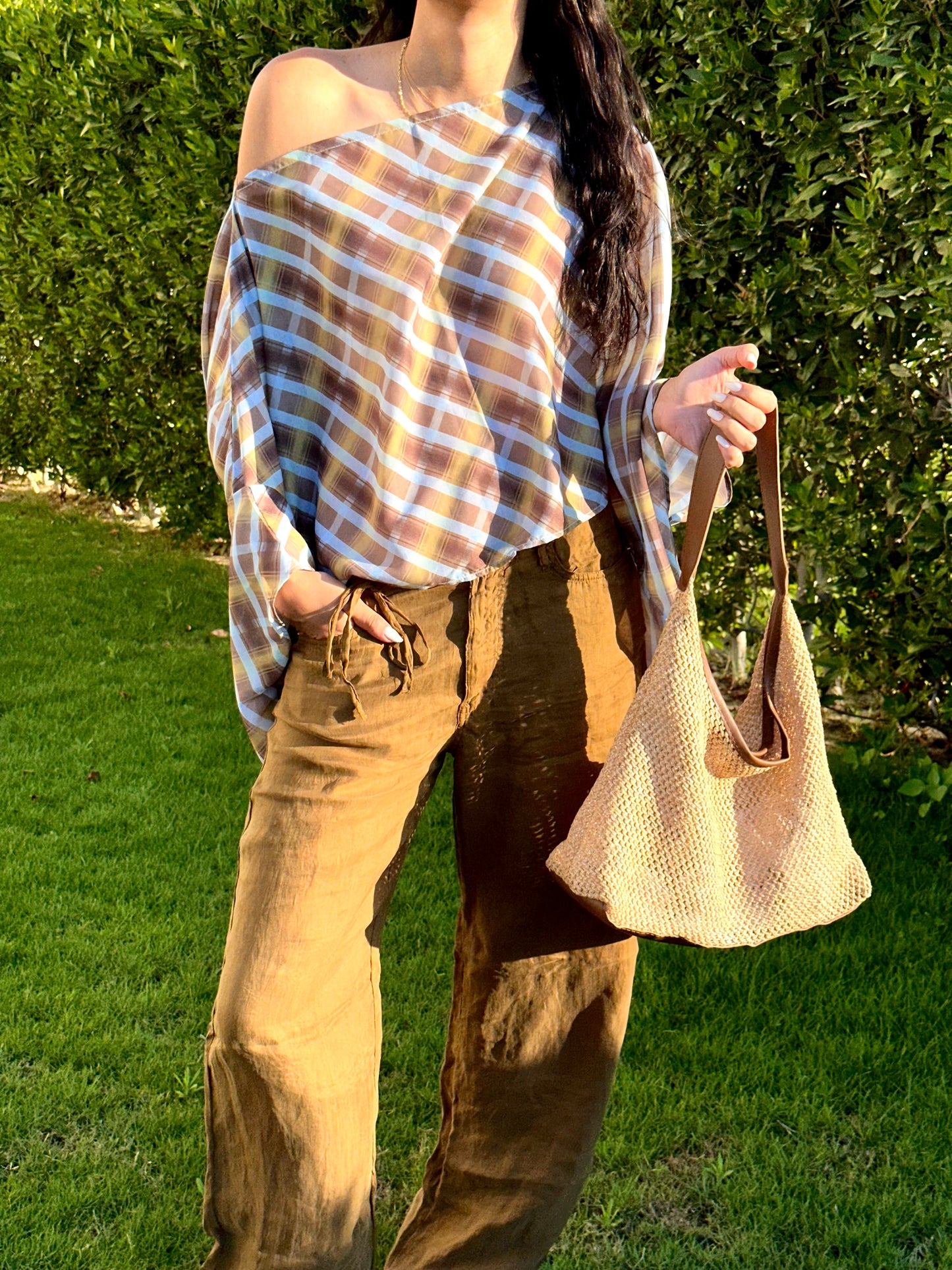 Checked Poncho